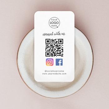 connect with us instagram facebook social media qr business card