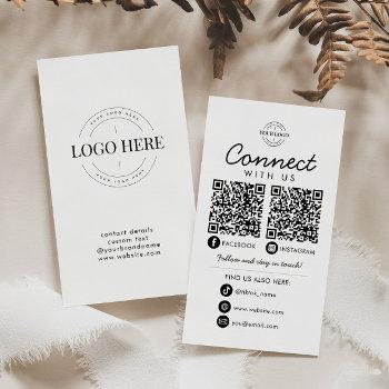 connect with us social media qr code company logo business card