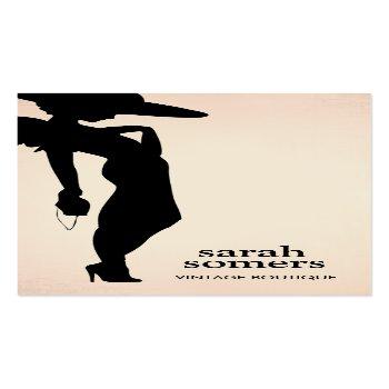 Small Consignment Boutique Shop  , Fashion Model  Business Card Front View