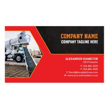 Small Construction Company Business Card (concrete) Front View