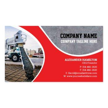 Small Construction Company Business Card (concrete) Front View