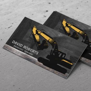 construction contractor excavator plant operator  business card