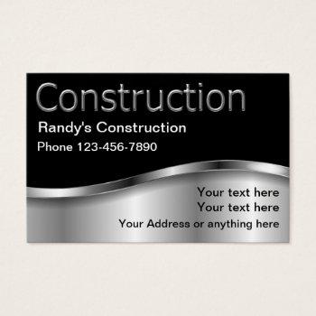 construction cool metallic business cards
