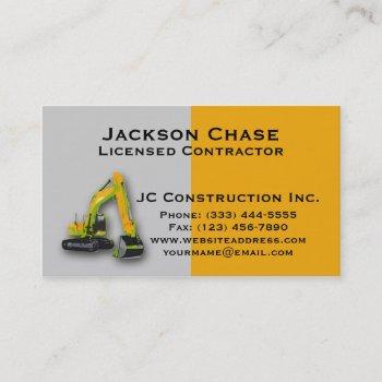 construction equipment backhoe business card templ