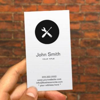 construction handyman plumber minimalist business card