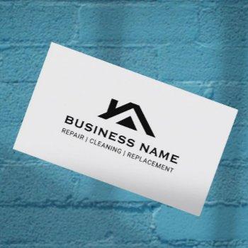 construction house roof logo real estate business card