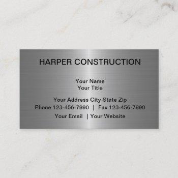 construction metallic look business card