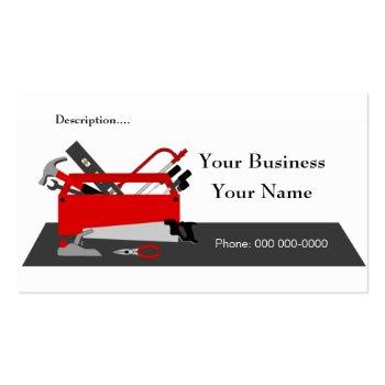Small Construction Tool Box Business Card Template 2 Front View