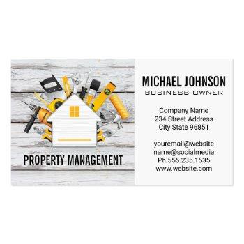 Small Construction Tools Supplies Business Card Front View