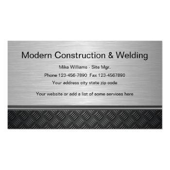 Small Construction Welding Design Business Card Front View