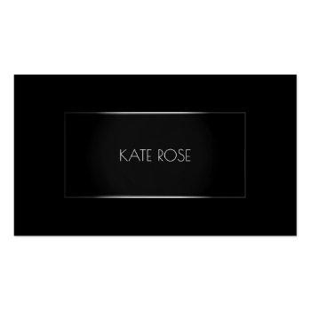 Small Contemporary Modern Black Silver Frame Vip Business Card Front View