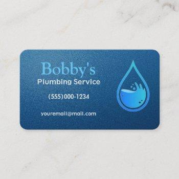 contractor plumbing service water drop design busi business card