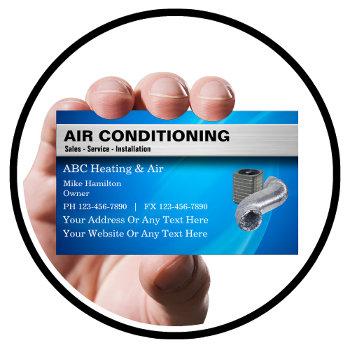 Small Cool Air Conditioning Heating And Cooling Service Business Card Front View