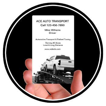 cool automotive transport flatbed towing business card