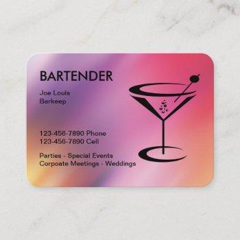 cool bartender business cards