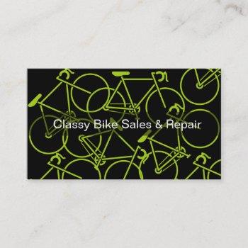 Small Cool Bicycle Theme Business Cards Front View
