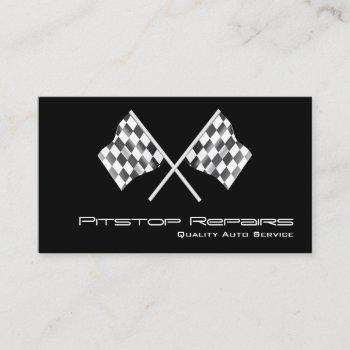 cool black checkered flag business card