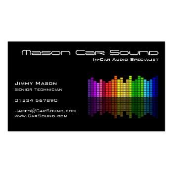 Small Cool Black Equalizer Dj Business Card Back View