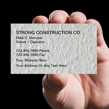 Small Cool Construction Business Cards Front View