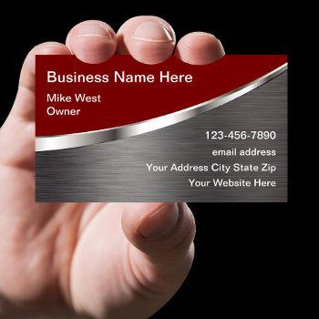 cool construction business cards metallic look