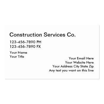 Small Cool Construction Or Builder Business Card Back View