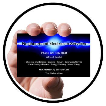 cool electrician electrical current business card