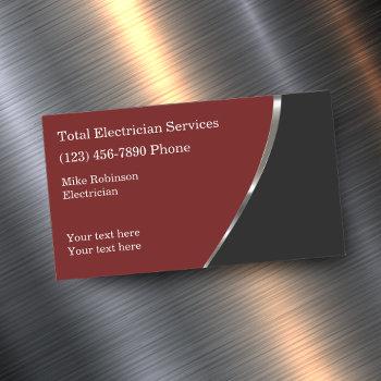 cool electrician modern business card magnet