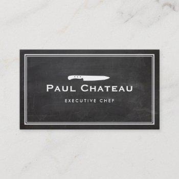cool executive chef knife blogo black chalkboard business card