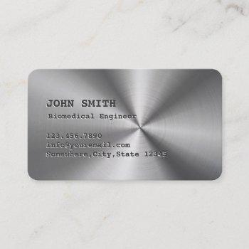 cool faux stainless steel biomedical business card