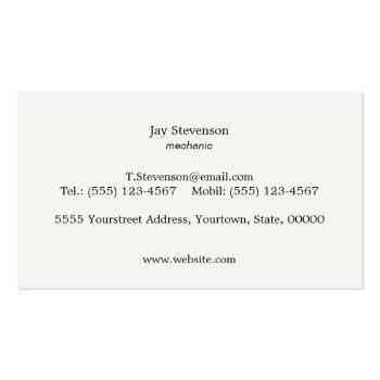 Small Cool Handyman Or Auto Mechanic Wrench Business Card Back View