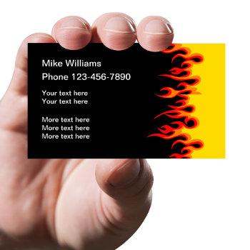 cool hot rod flames automotive business card