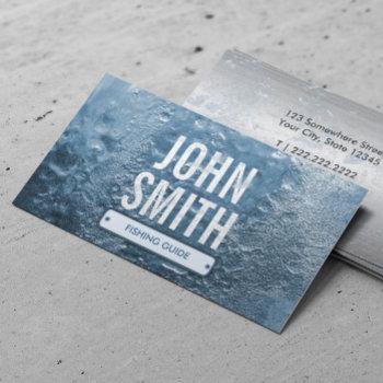 cool ice age fishing guide business card