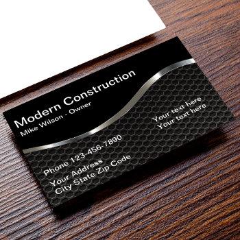 cool metallic look construction business card