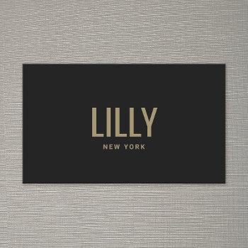 cool modern black gold typography business card