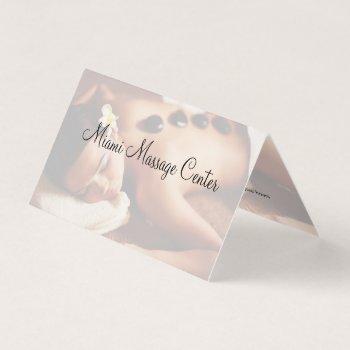 cool modern massage therapy business card