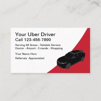cool modern ride hailing business cards