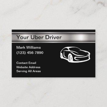 cool modern uber driver ride hailing business card