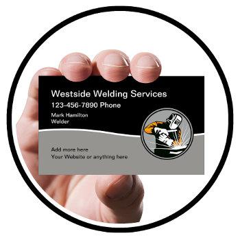 cool modern welding service business card