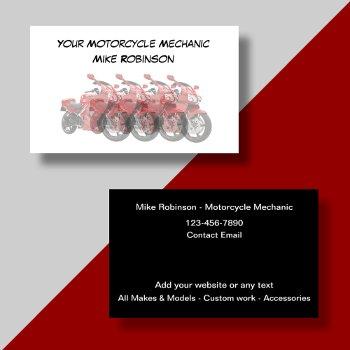 cool motorcycle mechanic new business cards