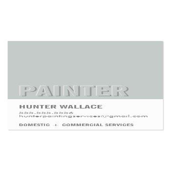 Small Cool Paint Chip Swatch Embossed Look Type Gray Business Card Front View