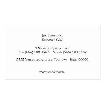 Small Cool Personal Chef Knife Black Catering Logo Business Card Back View