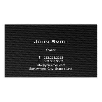 Small Cool Racing Car Carbon Fiber Auto Business Cards Back View