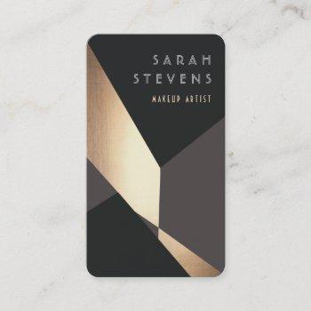 cool retro abstract black and gold  art deco business card