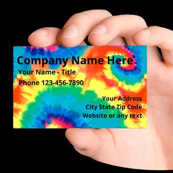 cool retro tie dye pattern business card