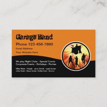 cool rock and roll garage band business card