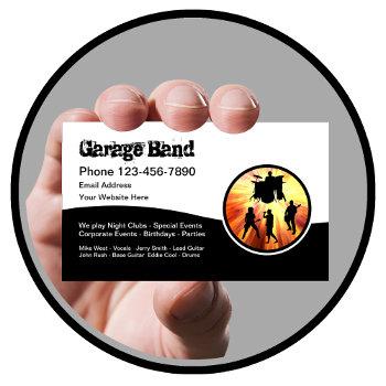 cool rock and roll garage band business card