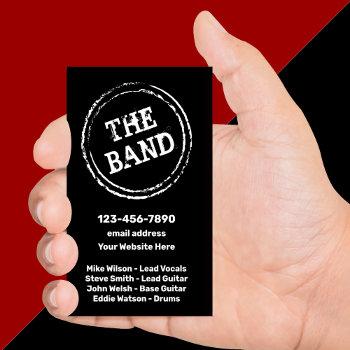 cool rock n roll band business contact cards