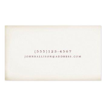 Small Cool Rustic Vintage Guy's Black Chalkboard Business Card Back View