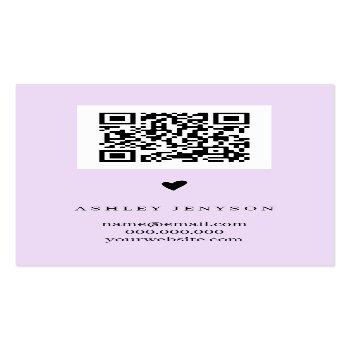 Small Cool Script Lavender Logo Order Thank You Business Card Back View