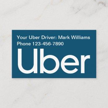 cool simple uber driver business card template
